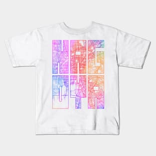 Nagoya, Japan City Map Typography - Colorful Kids T-Shirt